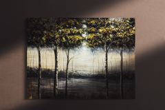 Jusbart Handcrafted Wood Panel Wall Art Unframed– 36x48 inch Decorative Wooden Artwork for Modern Interiors