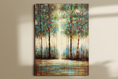 Jusbart Hand-Painted Wood Panel Wall Art – 36x48 Inch Oil Painting for Home Decoration (Unframed)