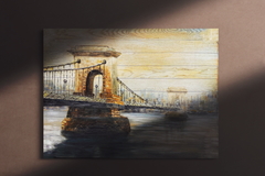 Jusbart Hand-Painted Wood Panel Wall Art – 36x48 Inch Oil Painting for Home Decoration (Unframed)