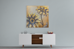 Jusbart 100% Hand-Painted Canvas Wall Art – 30x30 Inch Oil Painting for Home Décor, 10 Styles Available