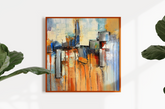 jusbart Abstract Oil Painting on Canvas – 22x22 inch Wall Art for Home Decoration