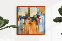 jusbart Abstract Oil Painting on Canvas – 22x22 inch Wall Art for Home Decoration