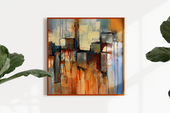 jusbart Abstract Oil Painting on Canvas – 22x22 inch Wall Art for Home Decoration