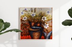 Jusbart 100% Hand-Painted Oil Painting on Canvas – Wall Art for Home Decoration – 37.4x37.4 inch Wall Art for Living Room, Bedroom, or Office