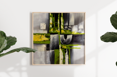 Jusbart 100% Hand-Painted Oil Painting on Canvas – [33x33in] Wall Art for Home Decoration – 30x30 inch Wall Art for Living Room, Bedroom, or Office