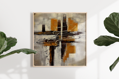 Jusbart 100% Hand-Painted Oil Painting on Canvas – [33x33in] Wall Art for Home Decoration – 30x30 inch Wall Art for Living Room, Bedroom, or Office
