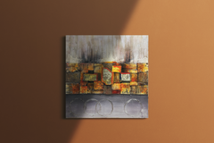 Jusbart 100% Hand-Painted Oil Painting on Canvas – 31.5x31.5in Wall Art for Home Decoration – 30x30 inch Wall Art for Living Room, Bedroom, or Office