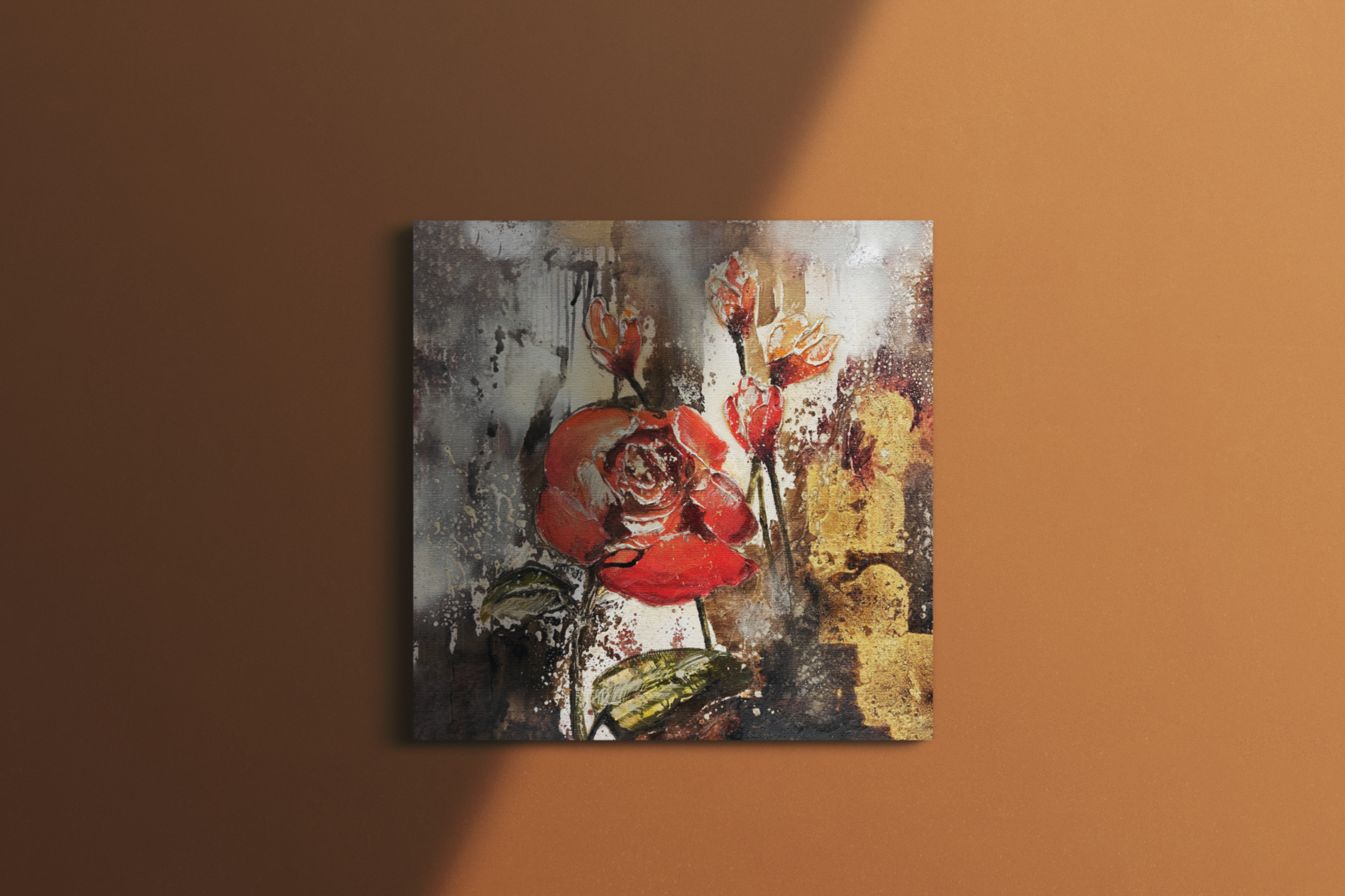 Jusbart 100% Hand-Painted Oil Painting on Canvas – 31.5x31.5in Wall Art for Home Decoration – 30x30 inch Wall Art for Living Room, Bedroom, or Office