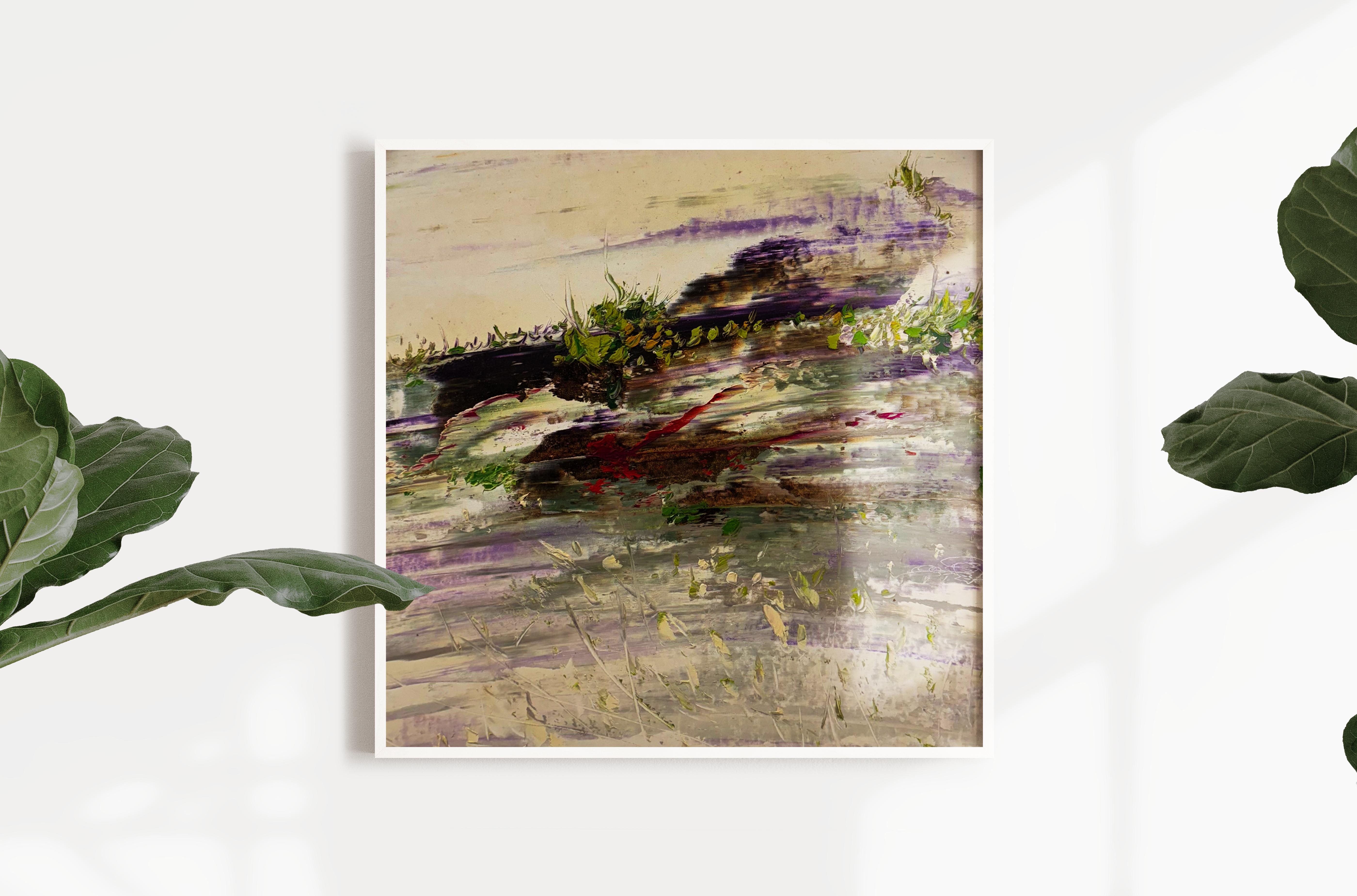 Jusbart 100% Hand-Painted Oil Painting on Canvas – [33x33in] Wall Art for Home Decoration – 30x30 inch Wall Art for Living Room, Bedroom, or Office