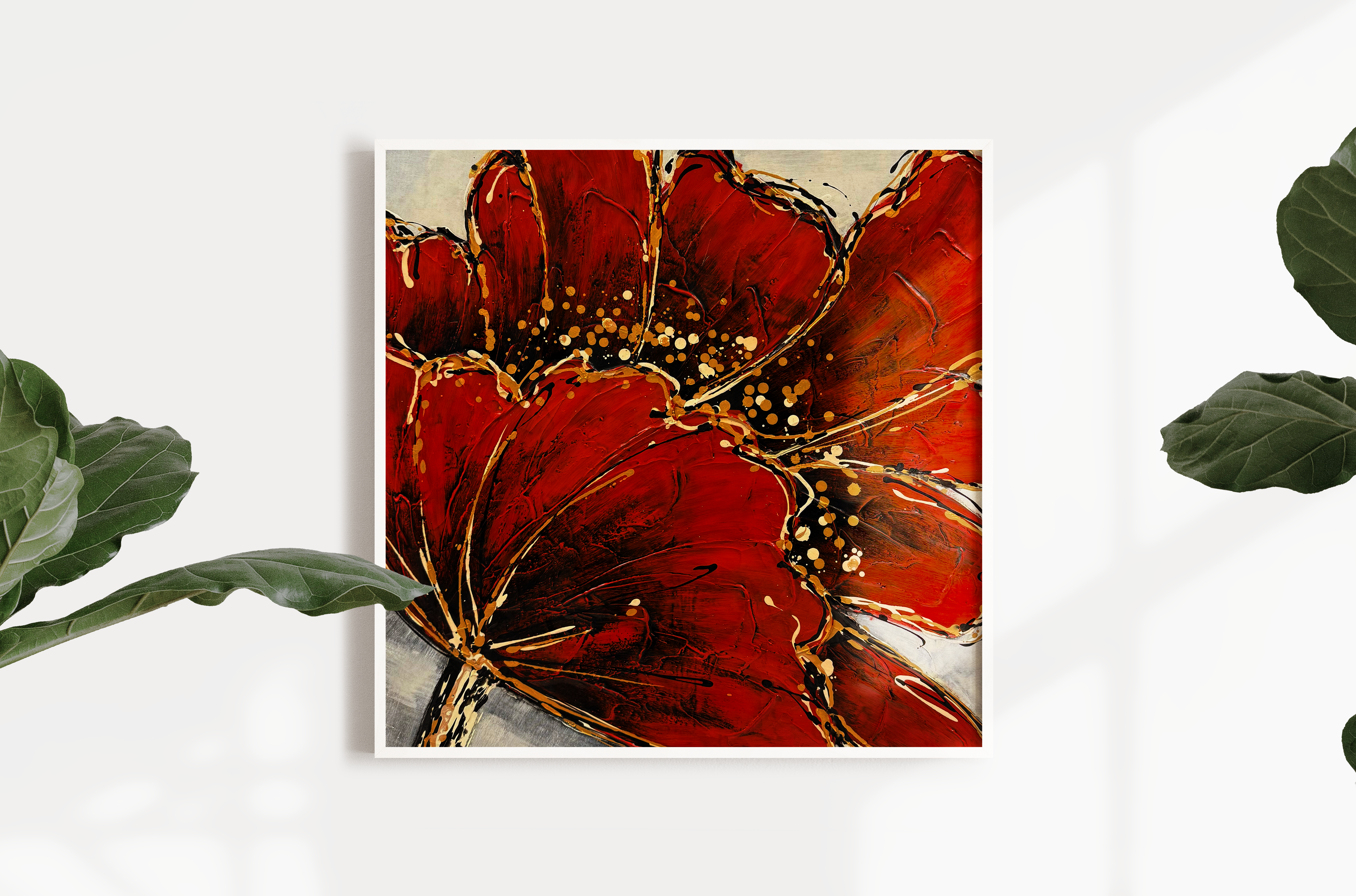 Jusbart 100% Hand-Painted Oil Painting on Canvas – [33x33in] Wall Art for Home Decoration – 30x30 inch Wall Art for Living Room, Bedroom, or Office