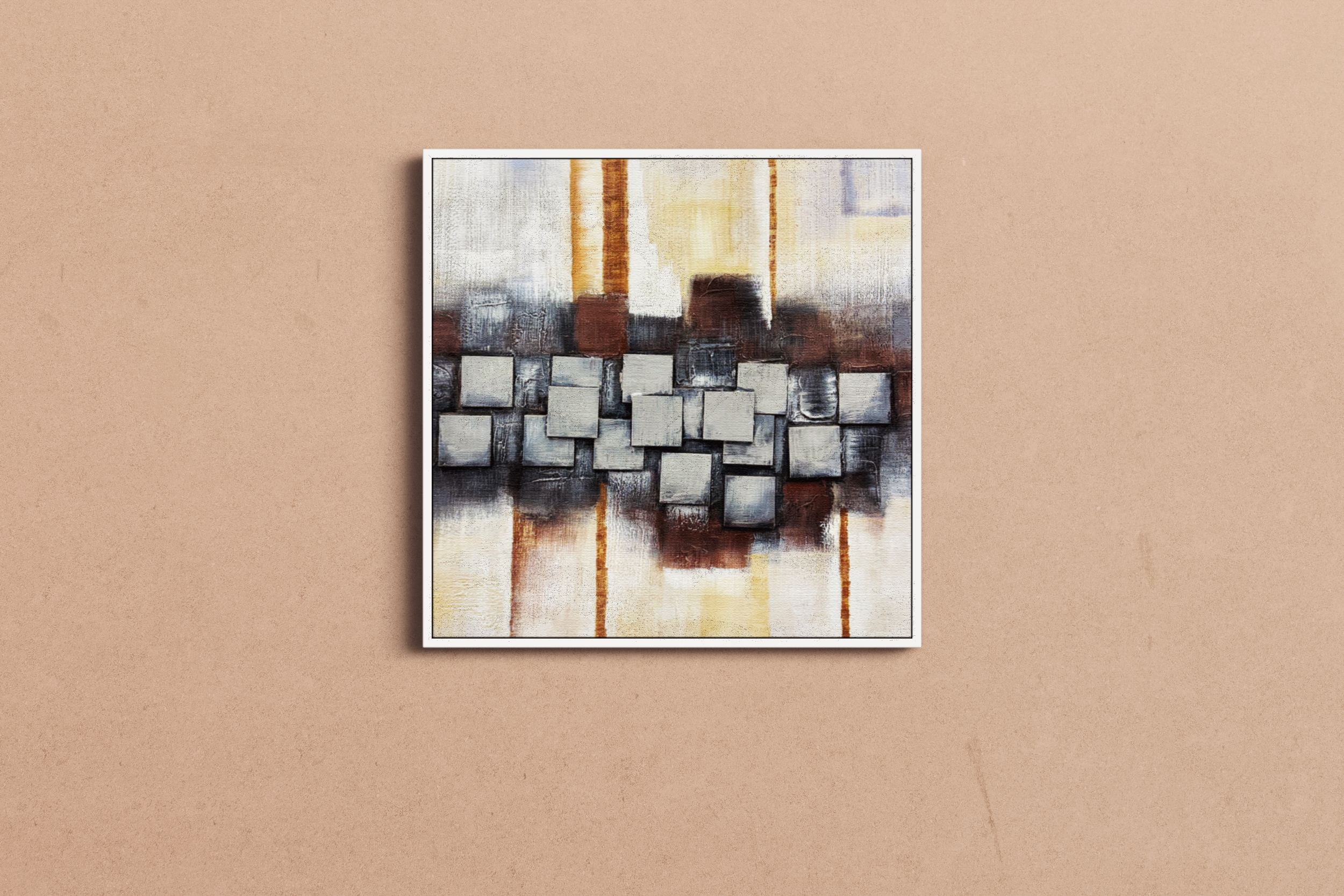 Jusbart 100% Hand-Painted Oil Painting on Canvas – Wall Art for Home Decoration – 37.4x37.4 inch Wall Art for Living Room, Bedroom, or Office