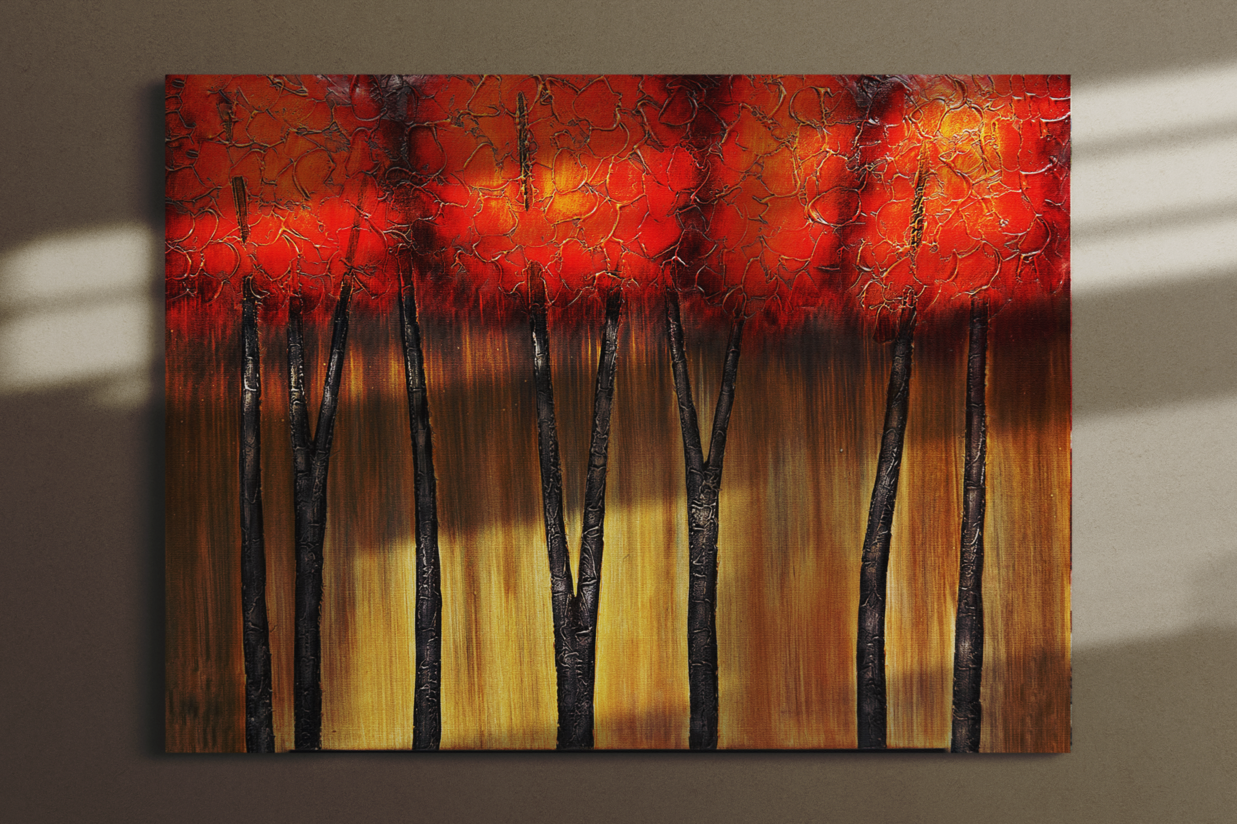 Jusbart 100% Hand-Painted Oil Painting on Canvas – 36x48 inch Large Wall Art Unframed for Home or Office