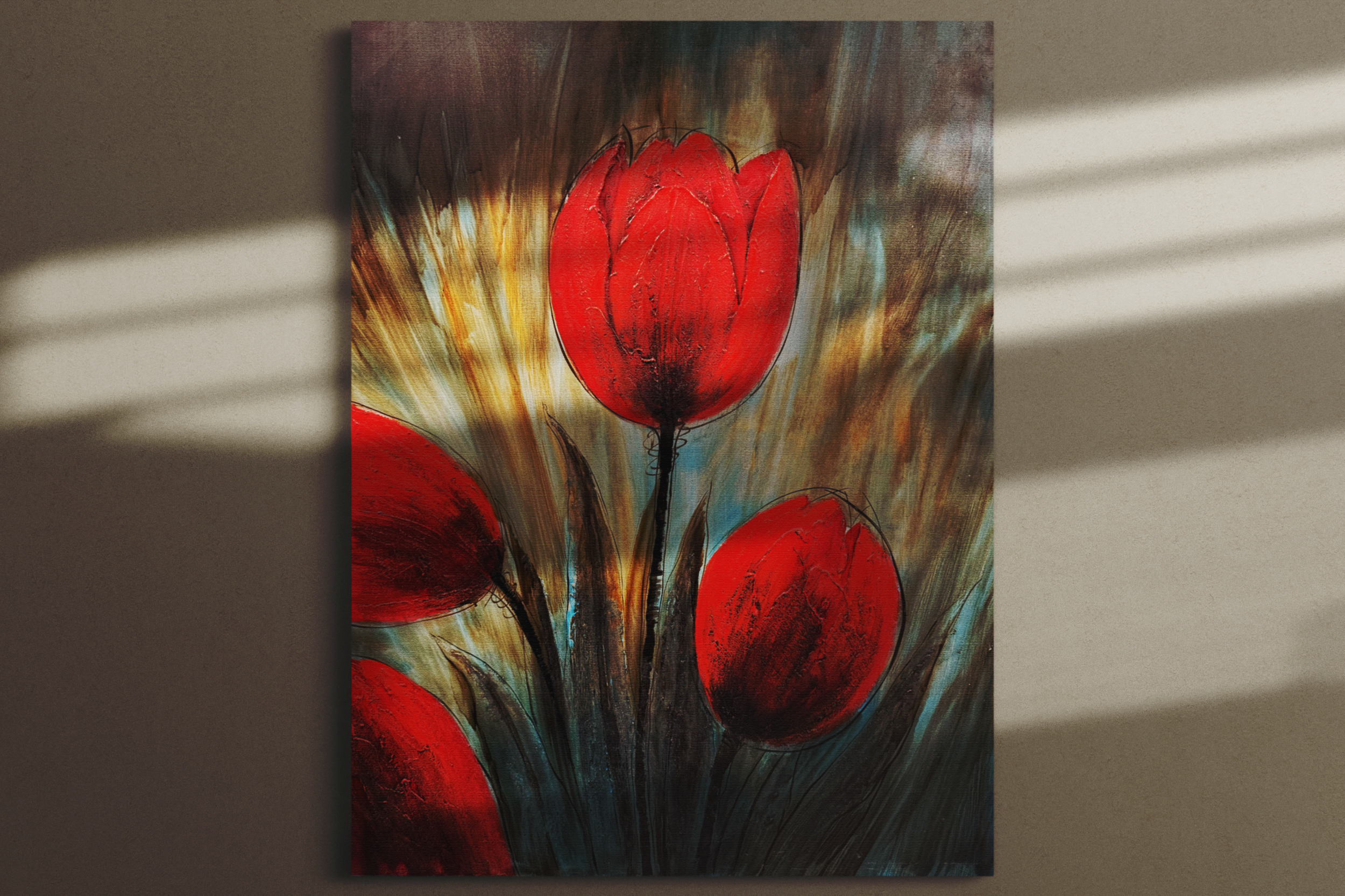 Jusbart 100% Hand-Painted Oil Painting on Canvas – 36x48 inch Large Wall Art Unframed for Home or Office