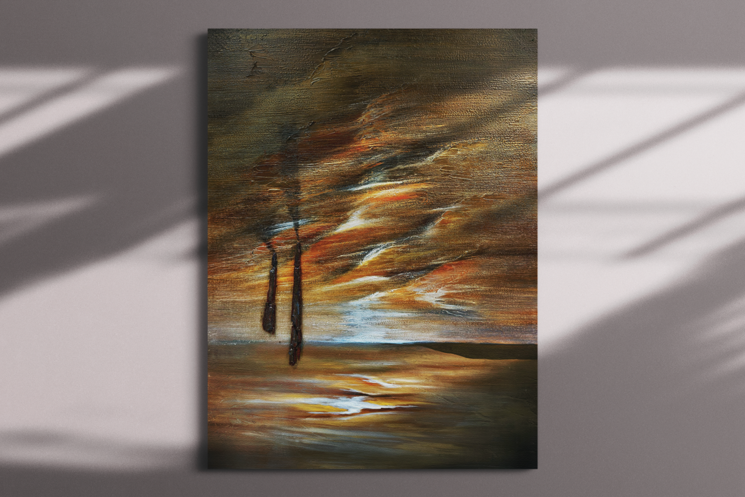 Jusbart 100% Hand-Painted Oil Painting on Canvas – 36x48 inch Large Wall Art Unframed for Home or Office