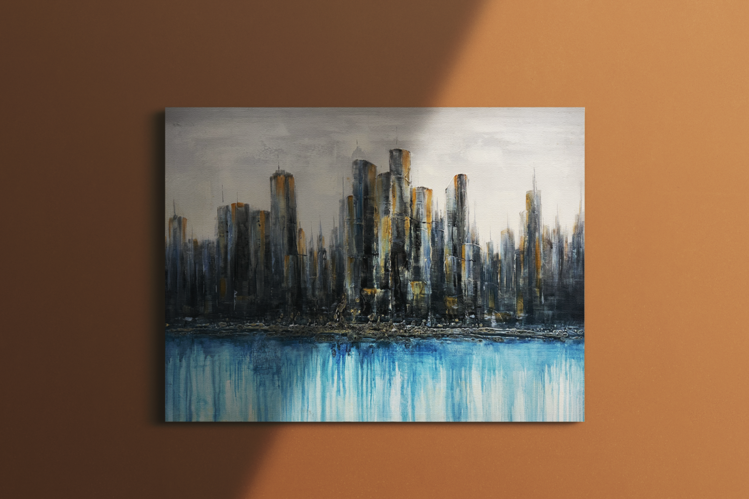 Jusbart Hand-Painted Canvas Wall Art – 36x48 Inch Oil Painting for Home Decoration Unframed