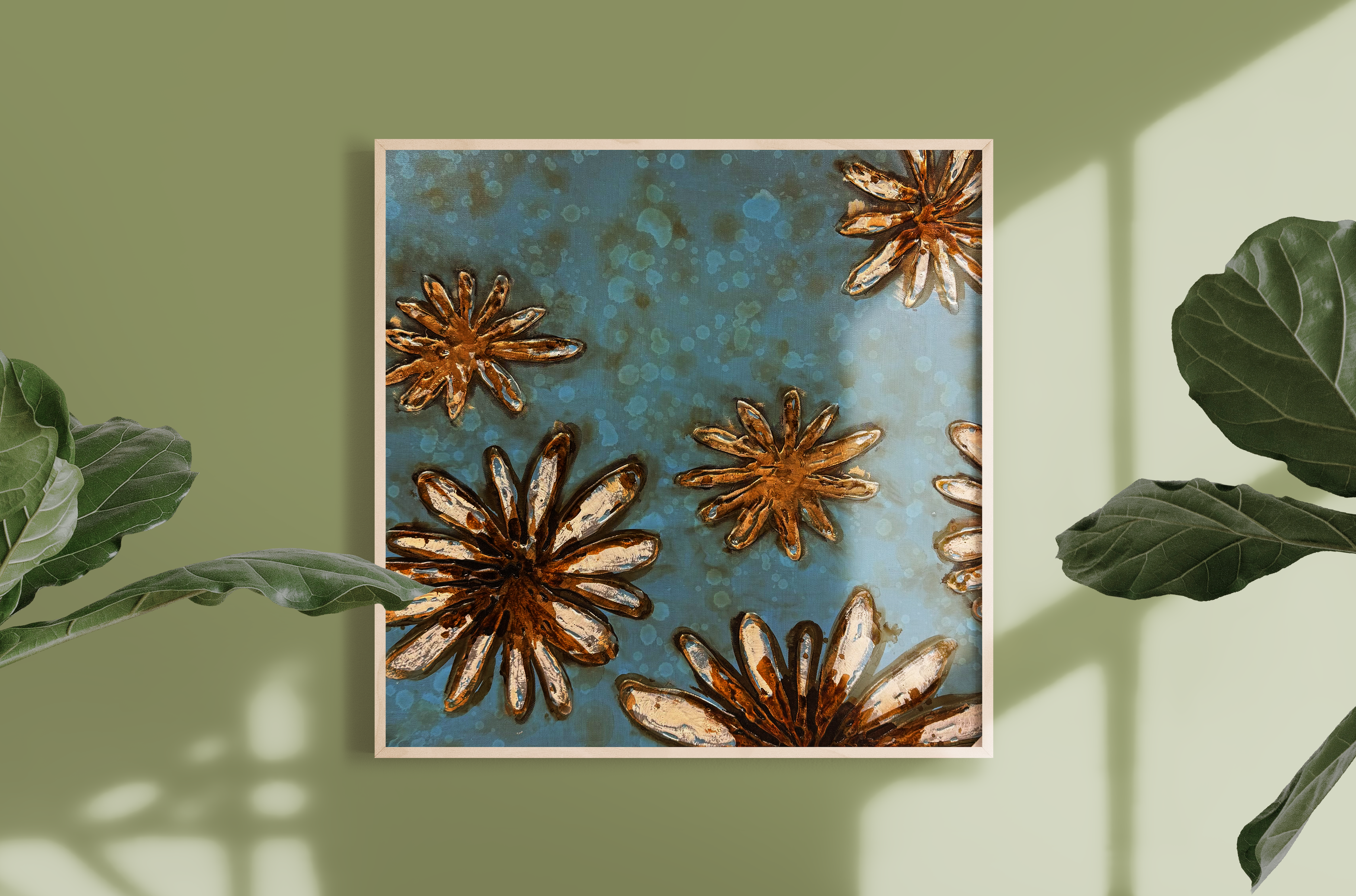 Jusbart full- hand Oil Painting on Canvas – 26x26 inch Wall Art for Home Decoration