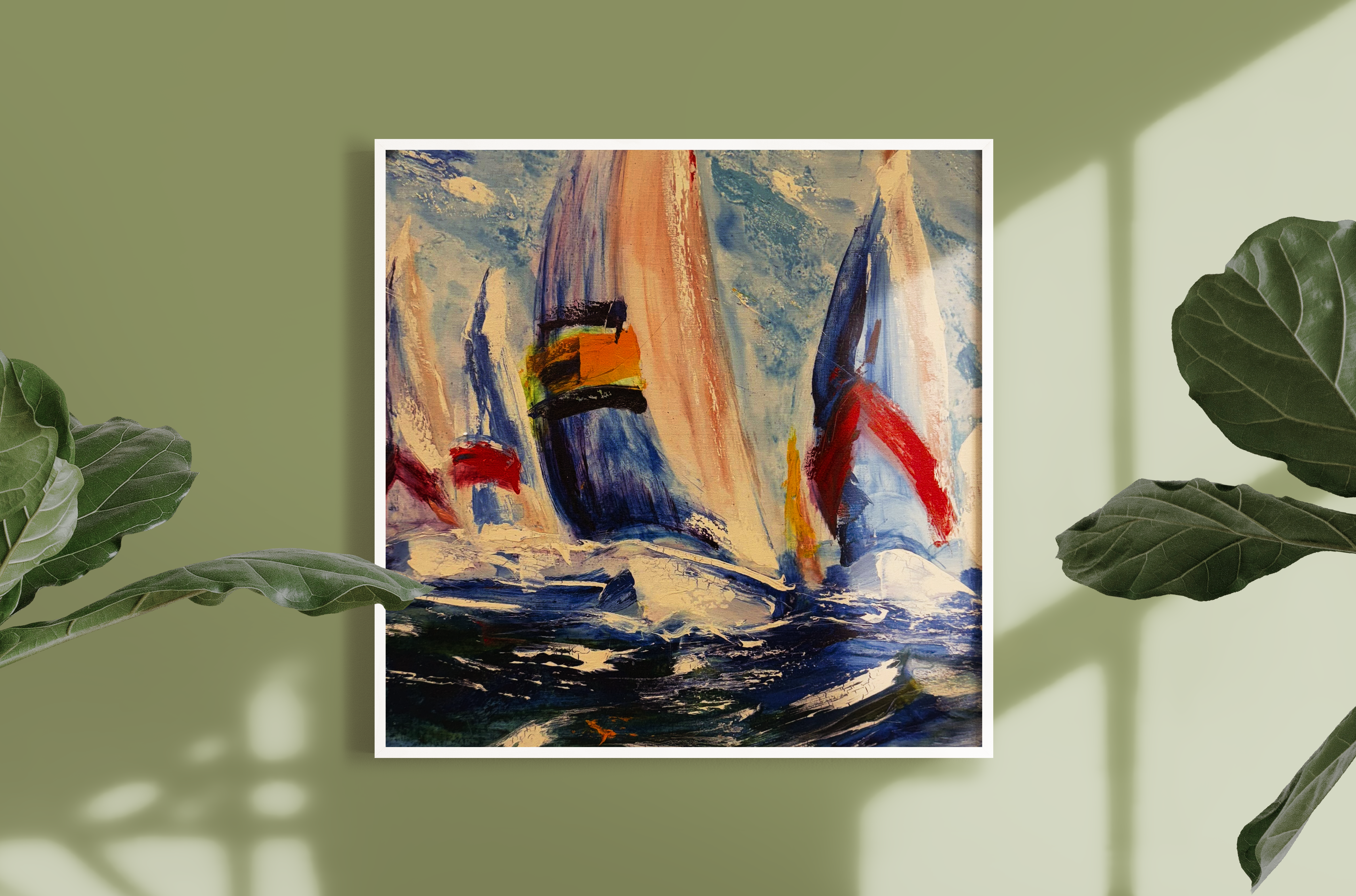 Jusbart full- hand Oil Painting on Canvas – 26x26 inch Wall Art for Home Decoration