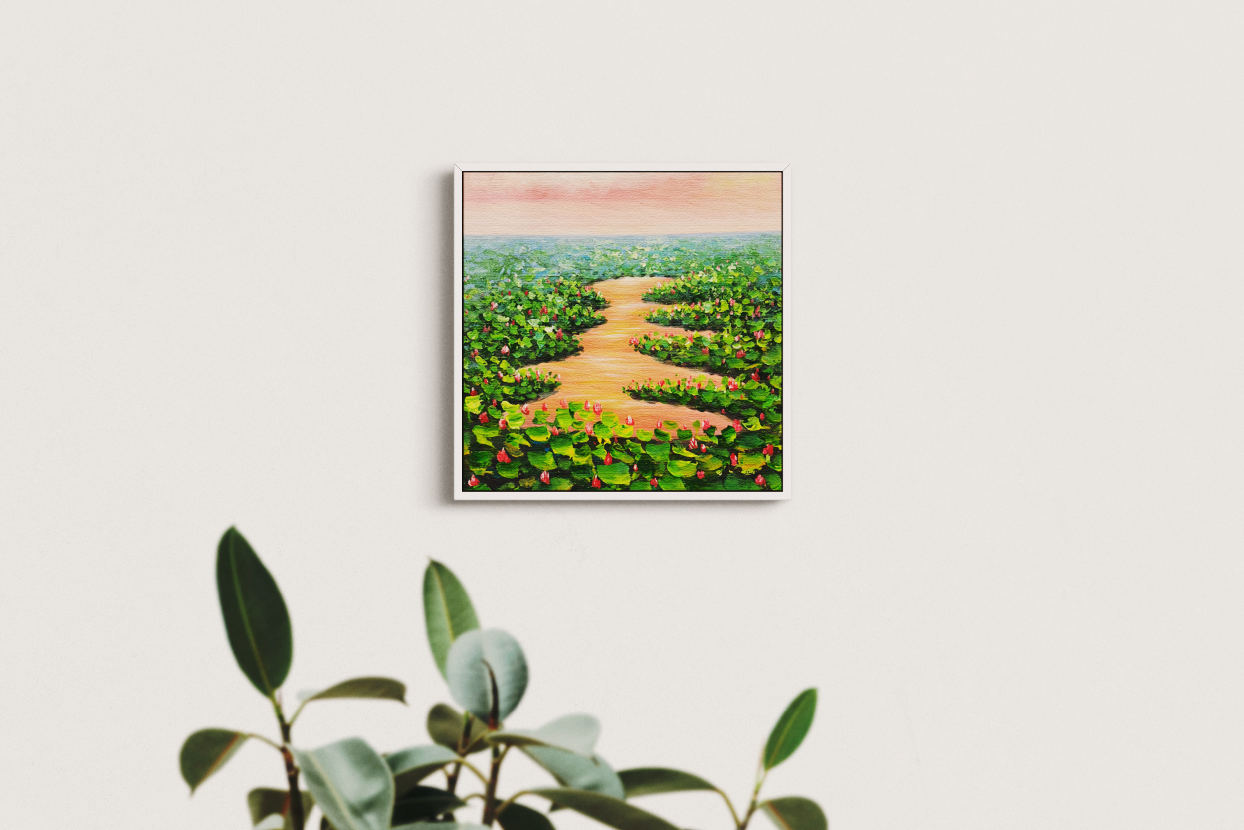 Jusbart full- hand Oil Painting on Canvas – 26x26 inch Wall Art for Home Decoration