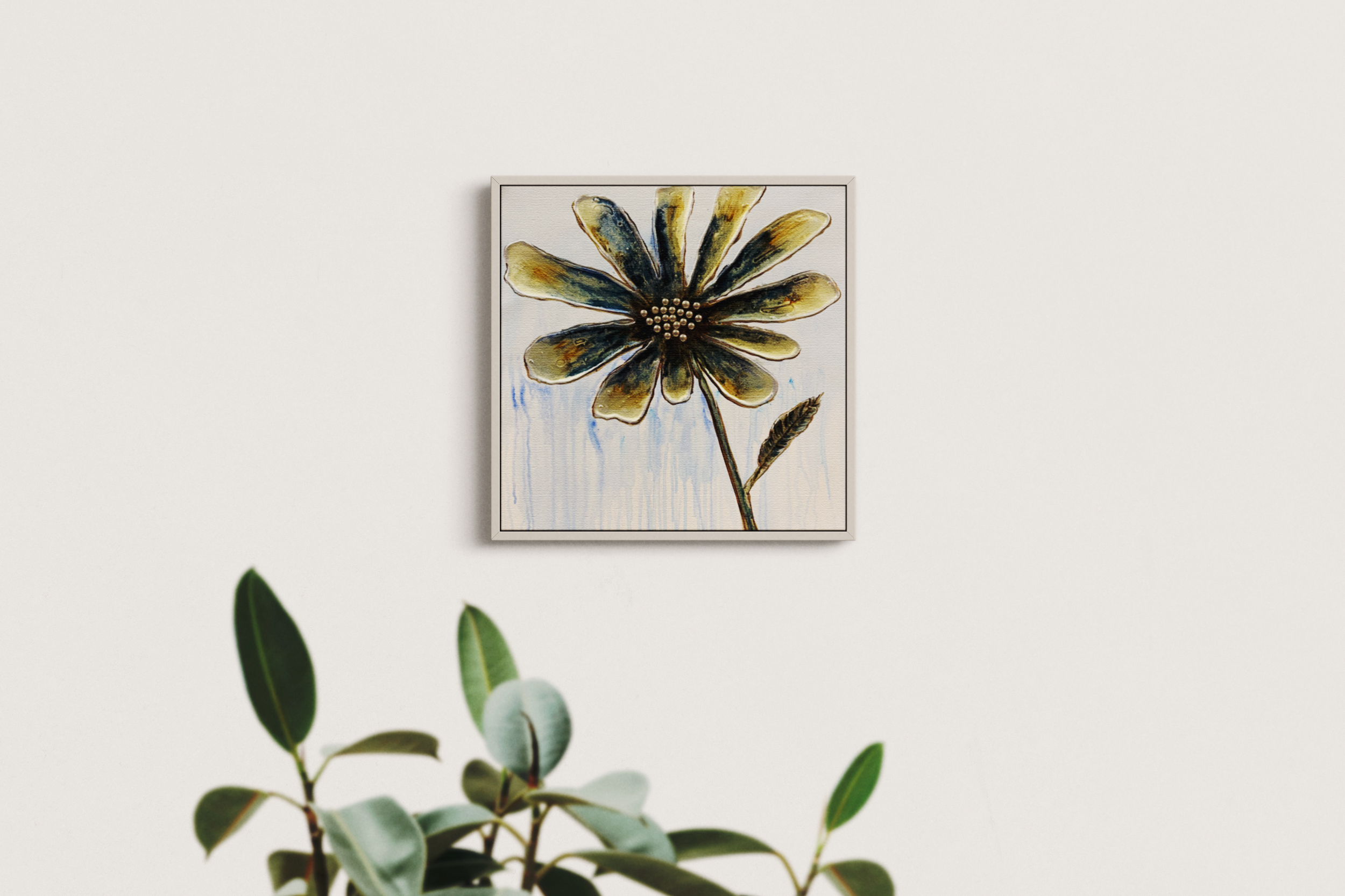 Jusbart 100% hand crafted  Canvas Wall Art – 26x26 Inch Framed Oil Painting for Modern Home Décor, 10 Designs Available