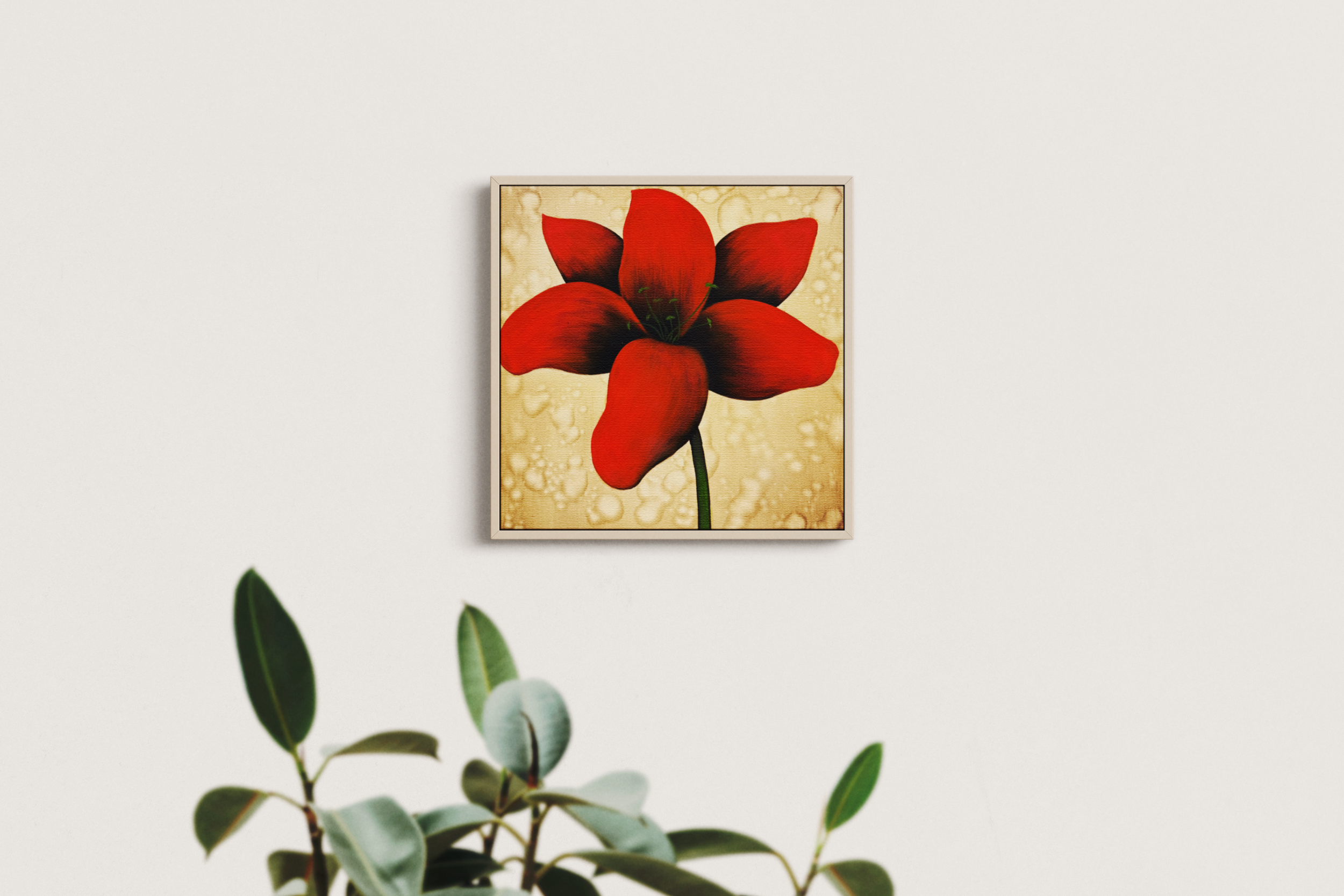 Jusbart 100% hand crafted  Canvas Wall Art – 26x26 Inch Framed Oil Painting for Modern Home Décor, 10 Designs Available