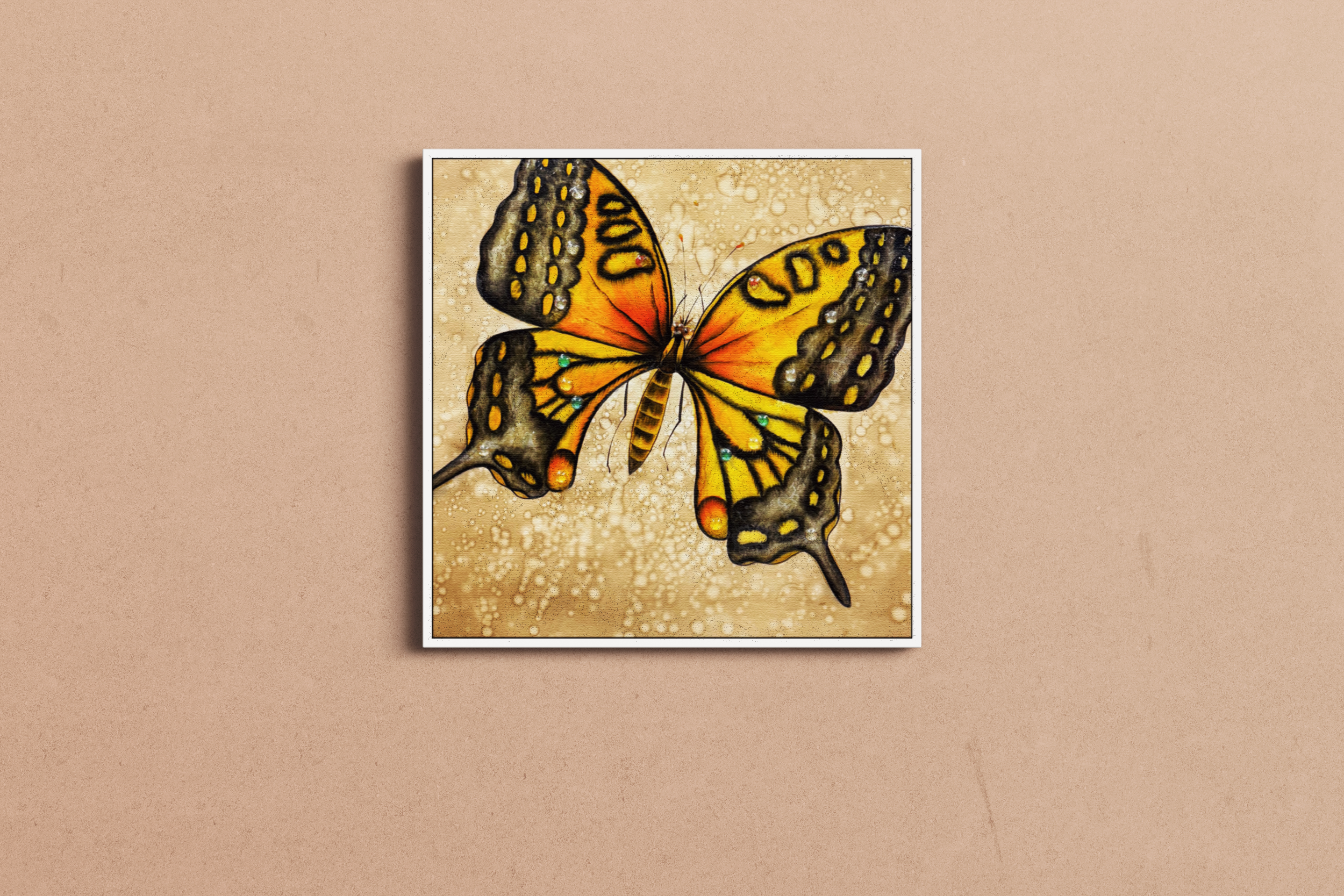Jusbart Hand-Painted Canvas Wall Art – 37.4x37.4 Inch Oil Painting for Home Decoration