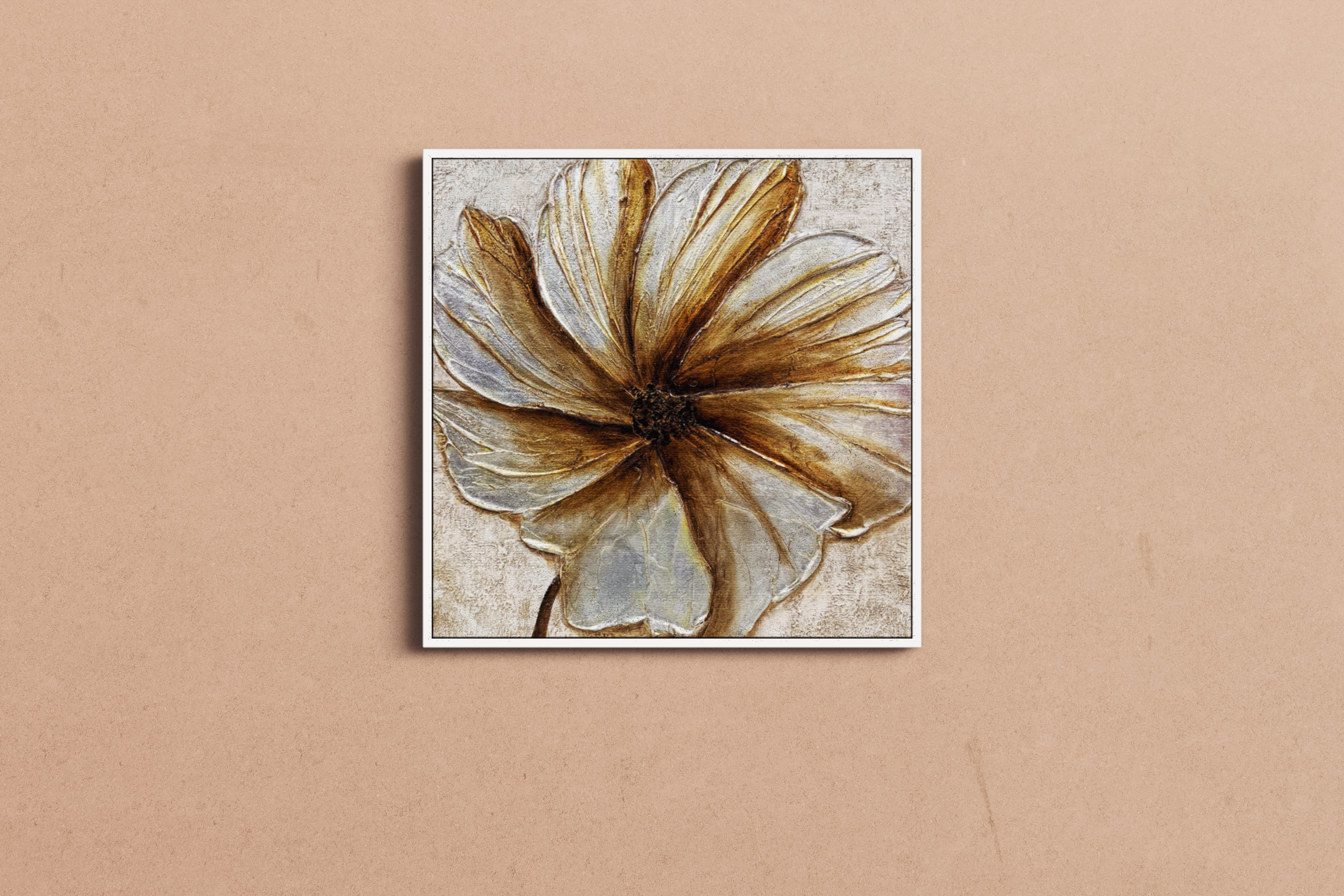 Jusbart Hand-Painted Canvas Wall Art – 37.4x37.4 Inch Oil Painting for Home Decoration