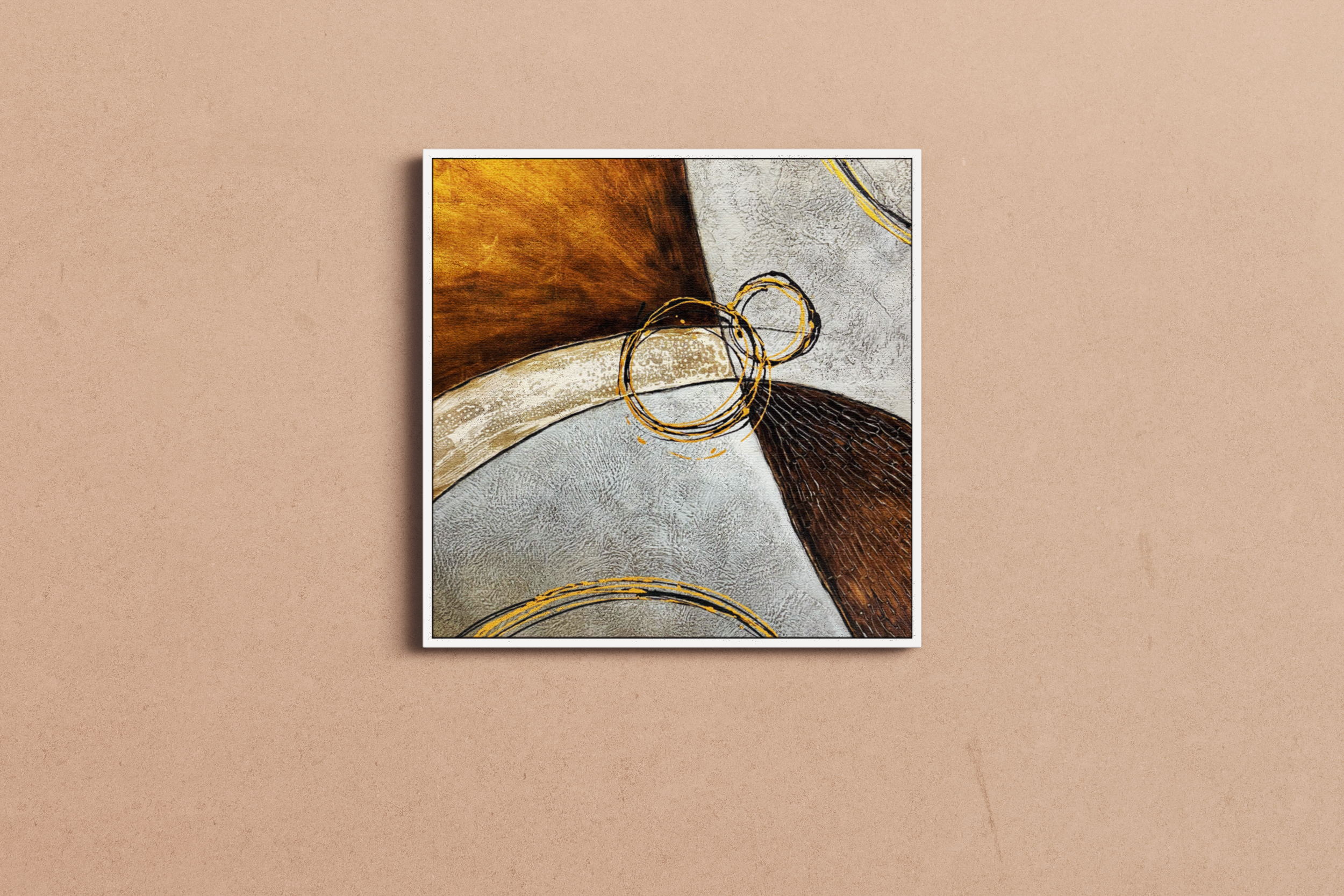 Jusbart Hand-Painted Canvas Wall Art – 37.4x37.4 Inch Oil Painting for Home Decoration