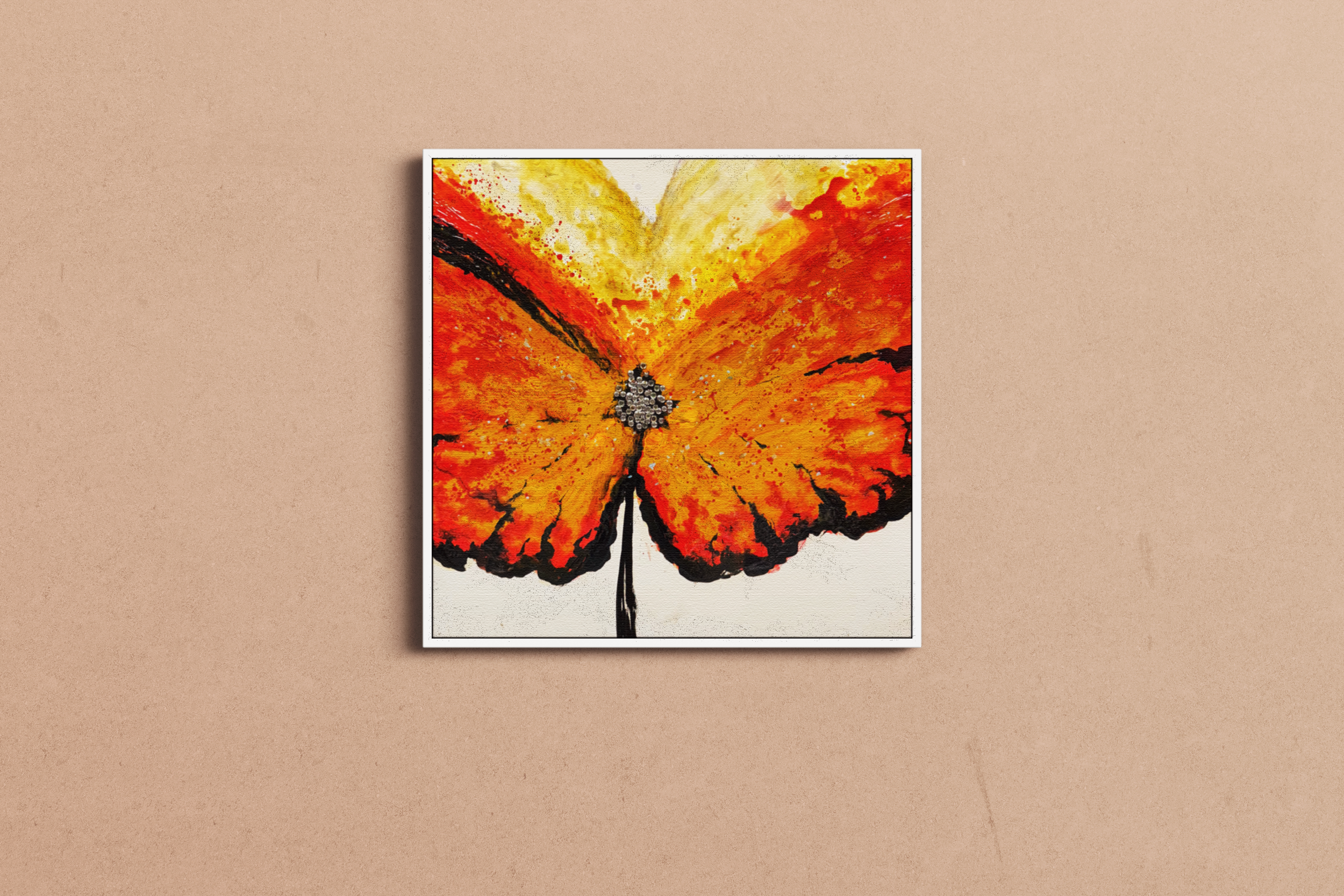 Jusbart Hand-Painted Canvas Wall Art – 37.4x37.4 Inch Oil Painting for Home Decoration