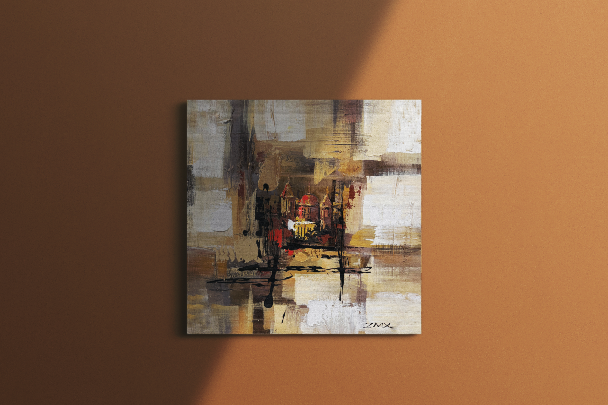 Jusbart 100% Hand-Painted Oil Painting on Canvas – 31.5x31.5in Wall Art for Home Decoration – 30x30 inch Wall Art for Living Room, Bedroom, or Office