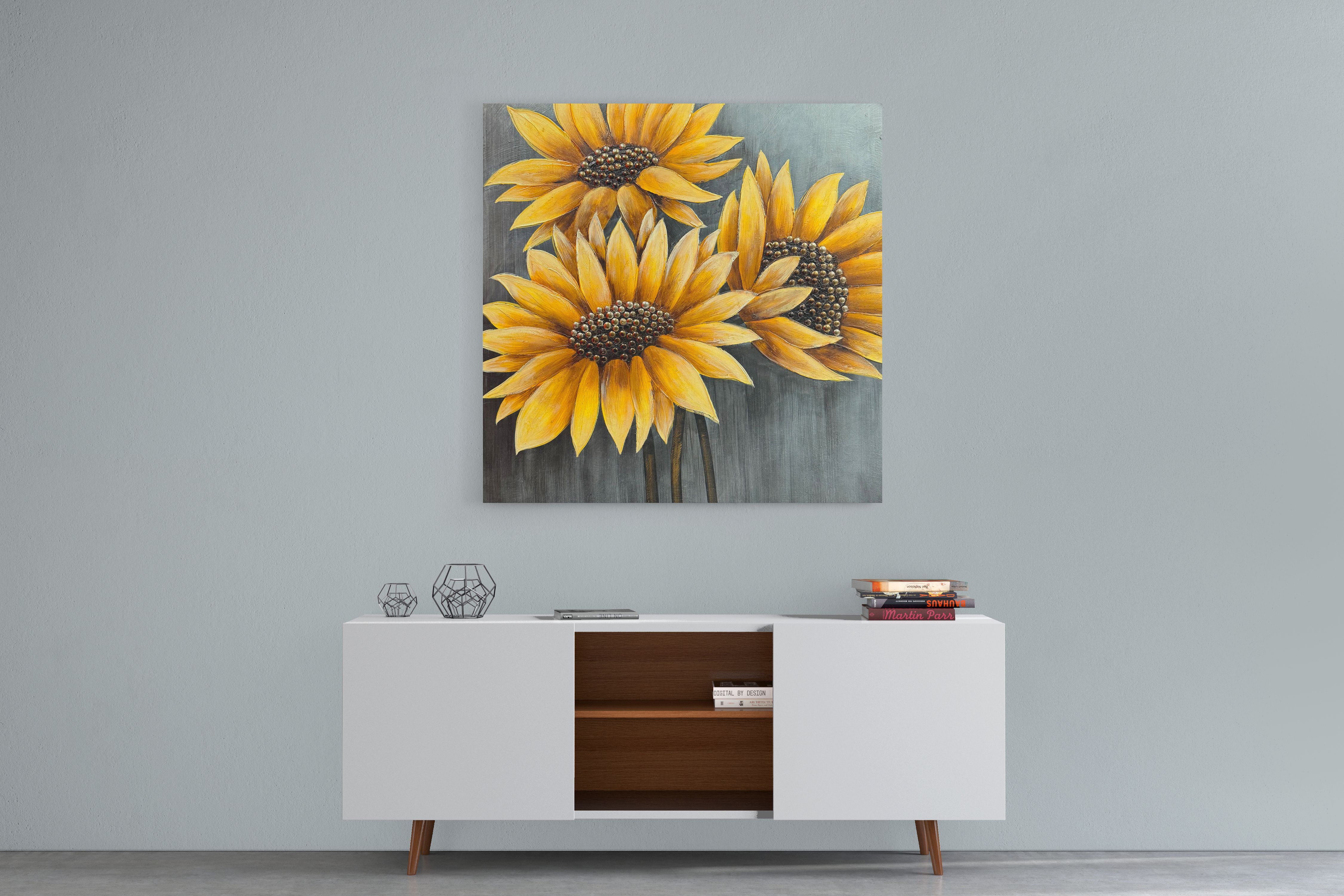 Jusbart 100%  Hand-Painted Canvas Wall Art – 30x30 Inch Oil Painting for Home Décor, 10 Styles Available