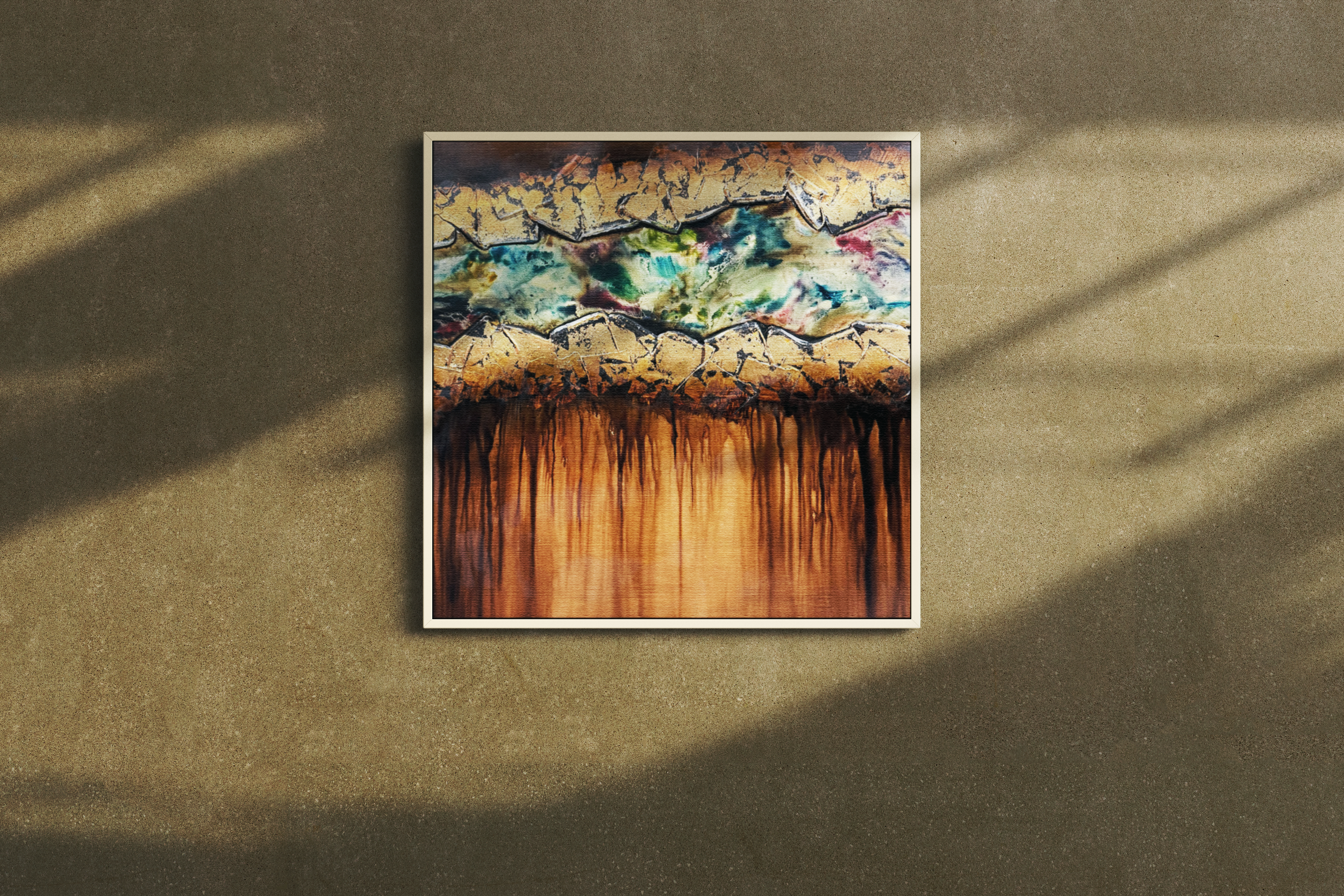Jusbart 100%  Hand-Painted Canvas Wall Art – 30x30 Inch Oil Painting for Home Décor, 10 Styles Available