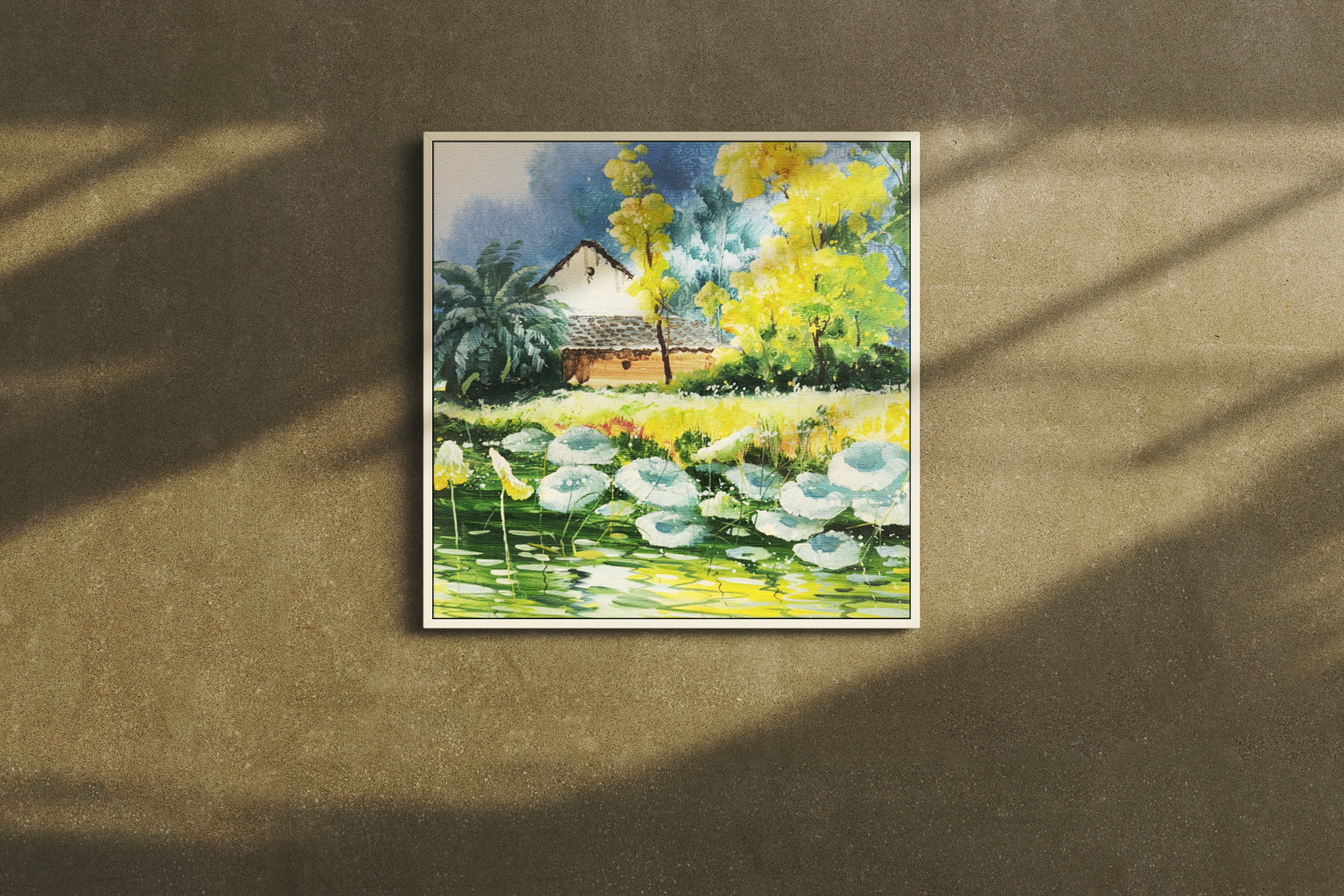 Jusbart 100%  Hand-Painted Canvas Wall Art – 30x30 Inch Oil Painting for Home Décor, 10 Styles Available
