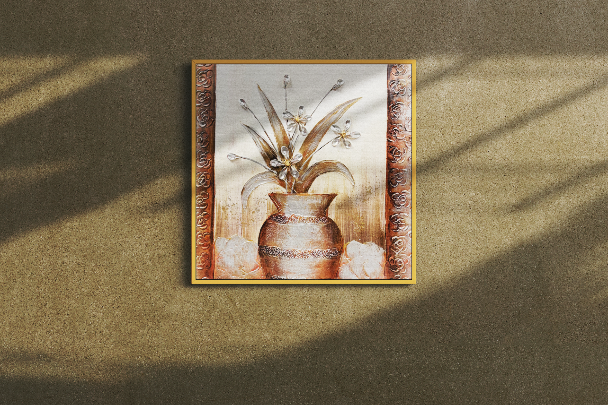 Jusbart Hand-Painted Canvas Wall Art – 30x30 Inch Oil Painting for Home Decoration, 8 Styles Available