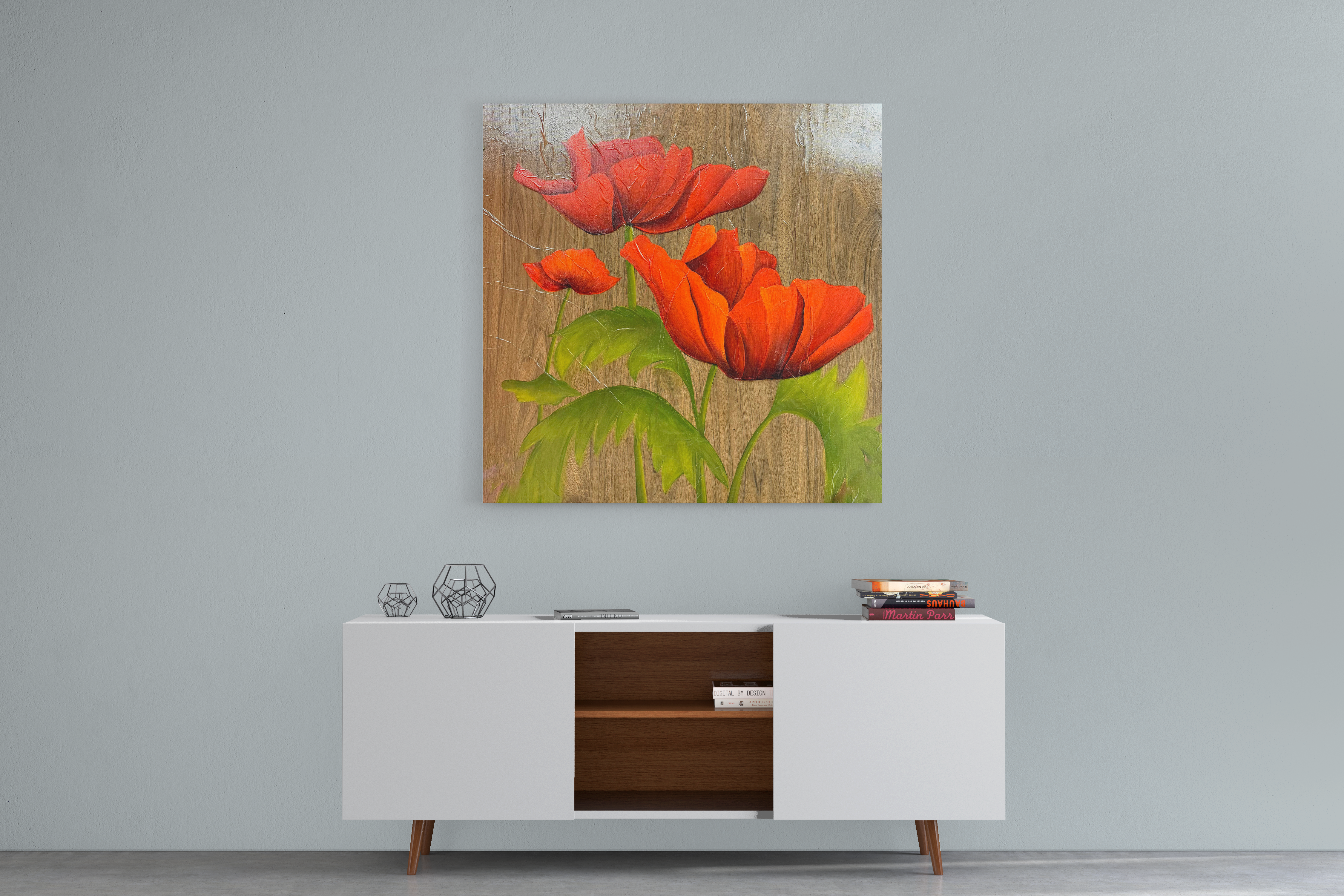 Jusbart Hand-Painted Canvas Wall Art – 30x30 Inch Oil Painting for Home Decoration, 8 Styles Available